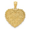 Black Bow Jewelry 14k Tri Color Gold #1 Mom Reversible Heart Pendant, 18mm - 3 of 4