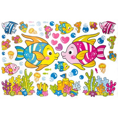 Slickblue Underwater Wall Decals 23.6x35.9 inch – Beautiful Ocean-Themed Vinyl Stickers for Home Decor