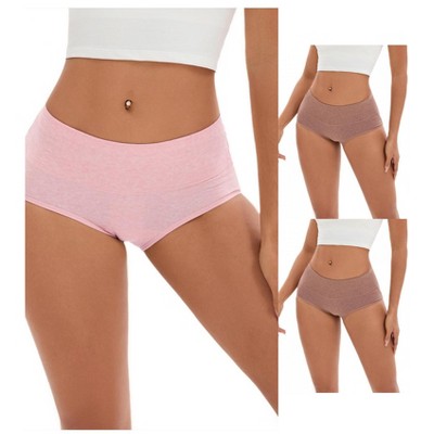INSPIRE CHIC 3 Pcs Women's Plus Size High Waist Tummy Control Briefs Butt Lifter Control Panties