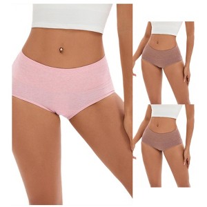 INSPIRE CHIC 3 Pcs Women's Plus Size High Waist Tummy Control Briefs Butt Lifter Control Panties - 1 of 4