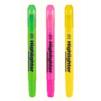 Enday Highlighter Assorted Colors, Mini Colored Highlighters Chisel Tip, Cap with Clip & Keychain Ring, Fluorescent Yellow, Green, Red, Blue, Orange
