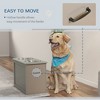 Gsluuk PawHut Raised Pet Feeding Storage Station with 2 Stainless Steel Bowls Base for Large Dogs and Other Large Pets, Gray - 2 of 4