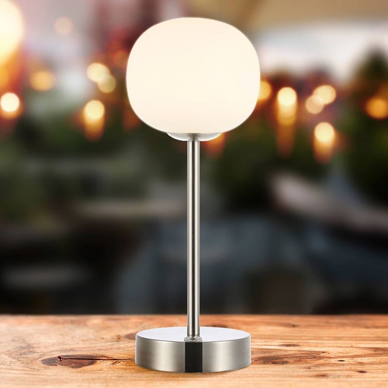 12.25&#34; Natalia Modern Minimalist Iron Rechargeable Integrated LED Table Lamp Nickel/White - JONATHAN Y, 5 of 14