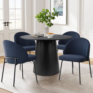 Set of 4 Dining Chairs Modern Upholstered Armless Kitchen Chair with 20 Inch  Wider Seat and Metal Legs for Dining Room,Kitchen-Tanpinhause - 1 of 4