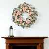 HomeRoots 21" Pink And Green Maple Artificial Wreath - 2 of 4