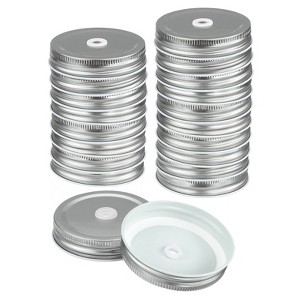 Unique Bargains Regular Leak-Proof Kitchen Storage Mason Jar Lids with Straw Hole 30 Pcs - 1 of 4
