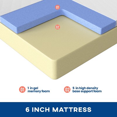 FDW 6 inch King Mattress Gel Memory Foam Mattress for Cool Sleep & Pressure Relief/Medium Firm Mattresses CertiPUR-US Certified/Bed-in-a-Box/Pressure