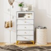 Tangkula 2 PCS 4 Drawer Dresser 44.5" Tall Dresser Chest of Drawers w/Flip-up Fluted Glass Door - 3 of 4