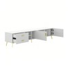 TV Stand For Television, Entertainment Center With Storage, ​TV Stand With 4 Invisible Storage Spaces And 3 Open Shelves 5 Champagne Legs Modern Styl - 4 of 4