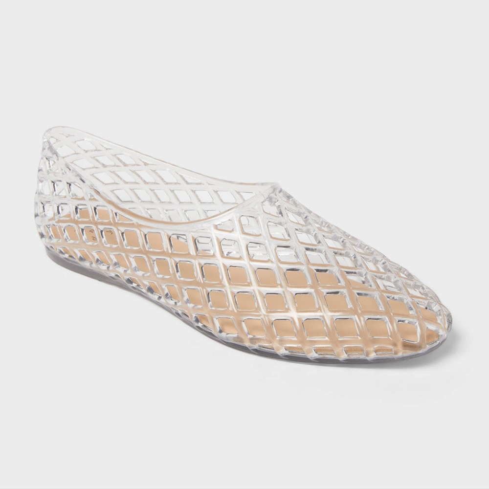 Women's Yuri Jelly Flats - A New Day™ Clear 8: Slip-On, Pointed Toe, Textured Outsole