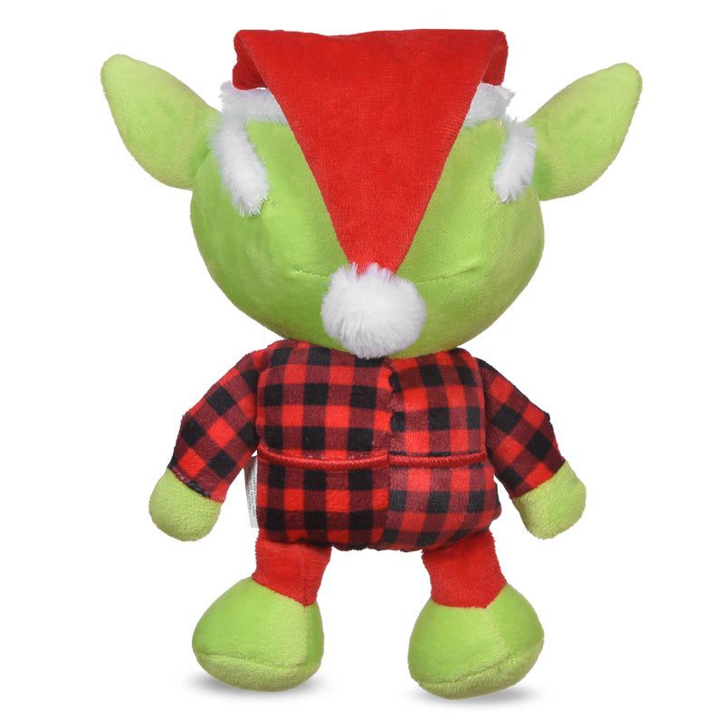 Star Wars: 6" Holiday Yoda Santa with Plaid Plush Squeaker Toy, 3 of 5