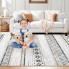 Itopfox Modern Geometric Low Pile Area Rug - Washable, Non-Slip, Soft Moroccan Farmhouse Design for Living Room, Bedroom, Dining Room in Black - 2 of 4