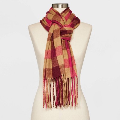 Women's Lightweight Plaid Blanket Scarf - A New Day™