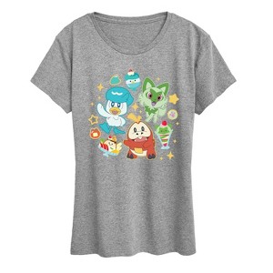 Women's - Pokémon - Sprig Fuec Quax Cafe Short Sleeve Graphic T-Shirt - 1 of 4