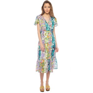 Parker and Rowe | Faux Wrap Dress with Puff Sleeve - 1 of 3