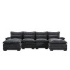 CAVINAS Modern Modular Sectional Sofa, 110*55" Modern U-shaped Sofa with Waist Pillows, 6-seat Upholstered Symmetrical Sofa Furniture - 4 of 4