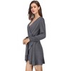 Coolmee Women's Spring Fall Pleated Mini Dress Long Sleeve Ruffle Causal Short Dress - 3 of 4