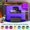 Bestier 71" Fireplace TV Stand for TVs Up to 75", Modern TV Stand with 36" Electric Fireplace with LED Lights & Storage Shelves for Living Room - 3 of 4