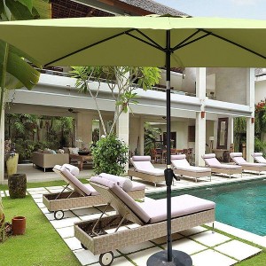 Maria 6x9 ft uv-cut Patio Cantilever Umbrella with Crank and Push Button Tilt without flap, Outdoor Furniture - Maison Boucle - 1 of 4