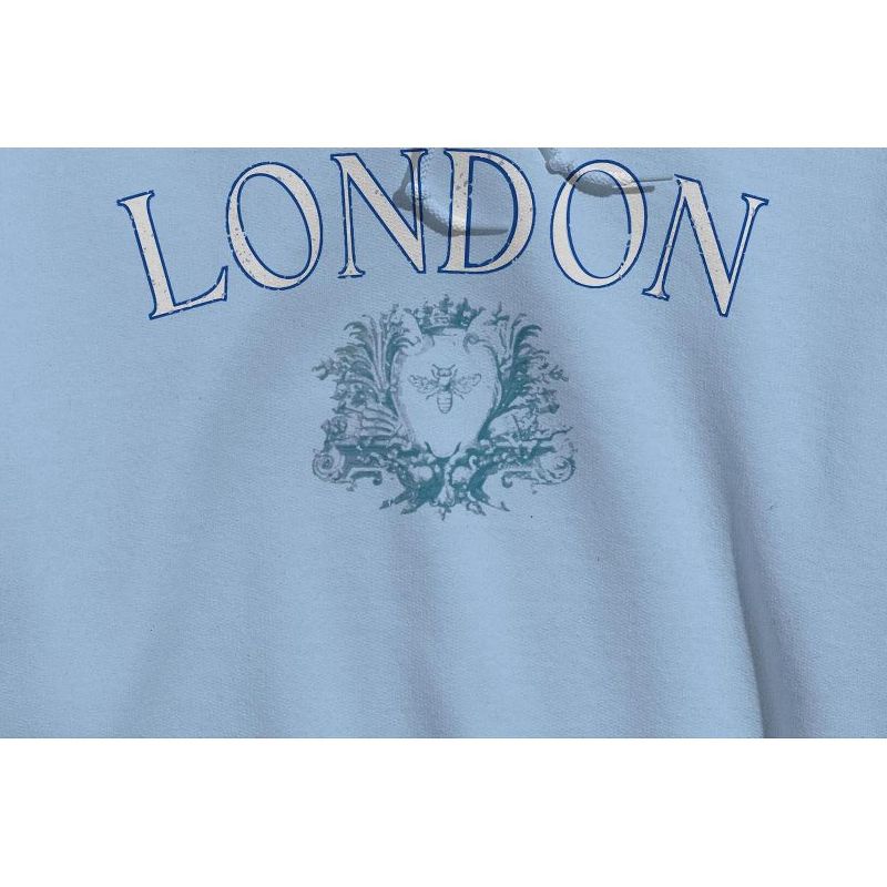 Rerun Island Women's London Long Sleeve Oversized Graphic Cotton Sweatshirt Hoodie - Light Blue XL, 2 of 4