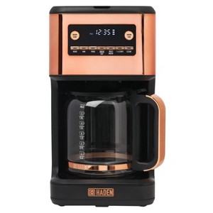 HADEN Generous Brew 14c Digital Drip Coffee Maker Black and Copper: 70 oz Capacity, BPA-Free, Permanent Filter - 1 of 4