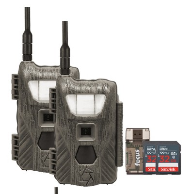 Stealth Cam Flashback 40MP White Flash Cellular Trail Camera with 32GB Memory Cards and Card Reader 2 Pack