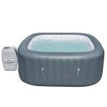 Coleman SaluSpa 140 AirJet Square 4-6 Person Inflatable Hot Tub Spa with PureSpa NonSlip Inflatable Removable Hot Tub Seat Accessory
