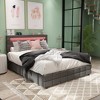 FUFU&GAGA Queen size bed Sponge Upholstered Headboard USB Ports Drawers - 3 of 4