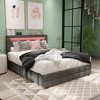 FUFU&GAGA Queen size bed Sponge Upholstered Headboard USB Ports Drawers - image 4 of 4