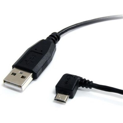 StarTech.com 6 ft Micro USB Cable - A to Left Angle Micro B - Type A Male USB - Type B Male Micro USB - 6ft - Black