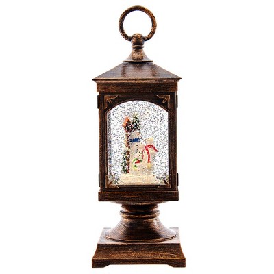 Kurt Adler 9.25-Inch Battery-Operated Swirling Snowman Water Lantern