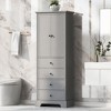 VYNXARIA Storage Cabinet with 2 Doors and 4 Drawers - Adjustable Shelf for Bathroom and Office, MDF Board with Painted Finish,Grey - 2 of 4