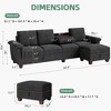 Celebalcony 108" Upholstered Sofa with Cup holder - 2 of 4