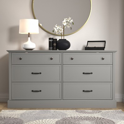 Image of Galano Xylon 6-Drawer Grey Dresser with Ultra Fast Assembly (30.8 in. x 58.7 in. x 15.7 in.)