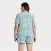 Women's Cloud Knit Short Sleeve Notch Collar Shirt and Shorts Pajama Set - Auden™ - 2 of 3