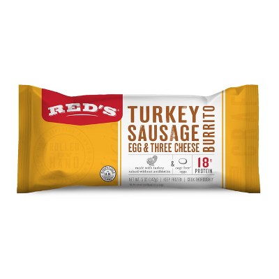 Red's Frozen Turkey Sausage Egg Breakfast Burrito - 5oz : Target