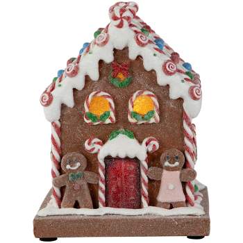 Northlight Set Of 2 Gingerbread Houses With Gingerbread Boy And Girl ...