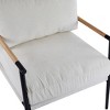 CAVINAS Comfy Accent Chair, Upholstered Living Room Chair with Metal Frame and Wood Arms, Reading Chair for Bedroom, Living Room, Office - 4 of 4