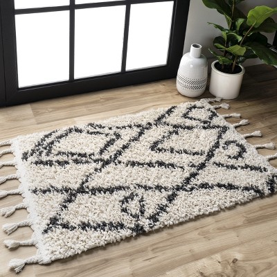 Off-White Braided Synthetic 3' x 5' Reversible Area Rug