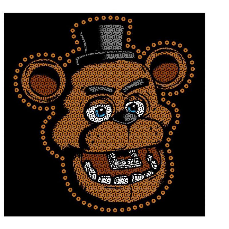 Five Nights at Freddy's Graphic Fake Sequin Freddy Boy's Black T-shirt, 2 of 4