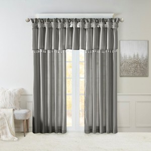 ChicFurnit Curtain Panel Twist Tab Lined for Stylish Window Coverage and Privacy, Gray, 108"*50"*0.13" - 1 of 4