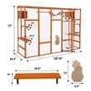Sevobal Pet Crates and Houses, Wooden Cat Enclosure with 6 Jumping Platforms Cat Bridge and Scratching Board 2 Cat Condos, Orange, 100.78"*35.4"*72" - 3 of 4