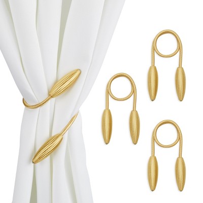 Juvale 2 Pairs Gold Rope Curtain Tiebacks, Holdbacks for Drapes (21 Inches)