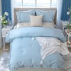Cozy Cotton Duvet Cover Set – Soft Breathable 3-Piece Bedding with Double Ruffle Edge, Romantic Farmhouse Cottage Style - 4 of 4