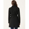 INSPIRE CHIC Women's Winter Peter Pan Collar Double Breasted Slant Pocket Button Down Belted Pea Coats - 3 of 4