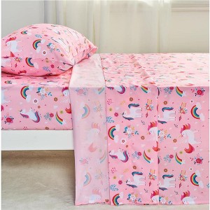 Joyfy Kids Full Sheet Set - 4 Piece Soft Microfiber Bed Sheets - Cozy Toddler Bedding Set - Fade Resistant Breathable for Boys Girls Teens - 1 of 4