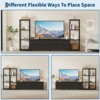 TV Stands Dresser with 6 Fabric Drawers, Large Entertainment Center with 2 Industrial 4-Tier Storage Shelves,  Modern TV Console Cabinet - 4 of 4