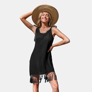 Women's Tassel Tie Strap Cover-Up Dress - Cupshe - 1 of 4