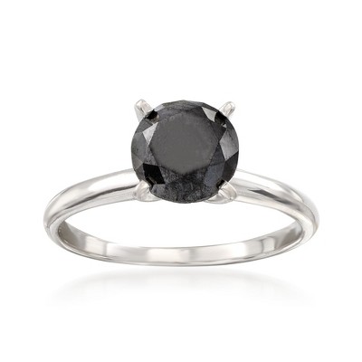 Ross-Simons 2.00 Carat Black Diamond Solitaire Ring in 14kt White Gold