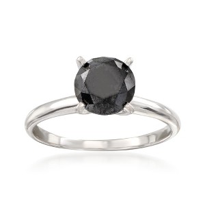 Ross-Simons 2.00 Carat Black Diamond Solitaire Ring in 14kt White Gold - 1 of 4